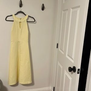 Yellow pastel linen dress